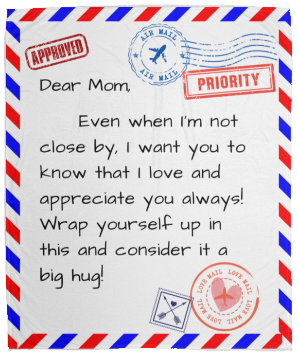 Dear Mom, (Air Mail) | Cozy Plush Fleece Blanket
