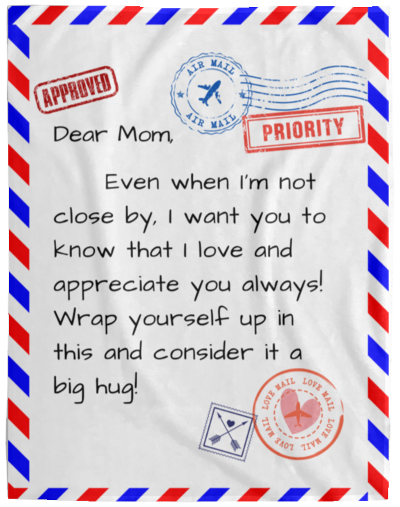 Dear Mom, (Air Mail) | Cozy Plush Fleece Blanket