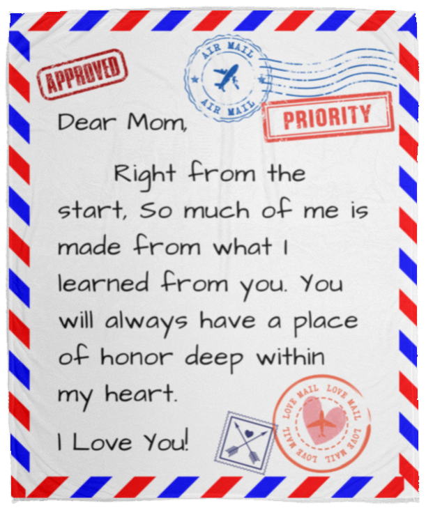 Dear Mom, (Air Mail) | Cozy Plush Fleece Blanket