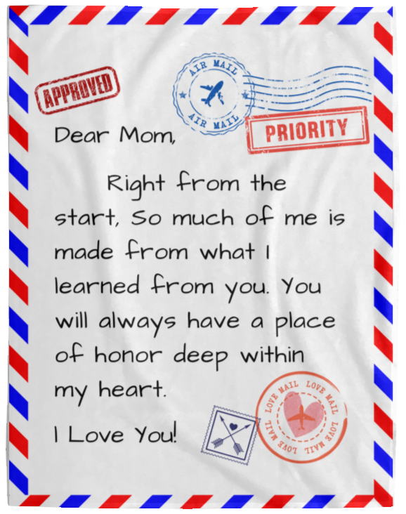 Dear Mom, (Air Mail) | Cozy Plush Fleece Blanket
