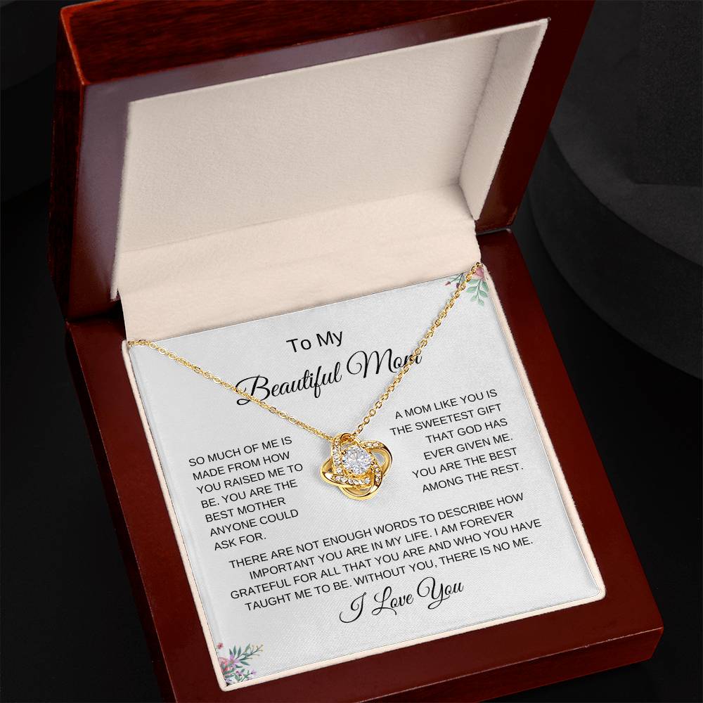 To My Beautiful Mom | Love Knot Necklace