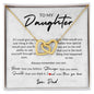 To My Daughter, Love Dad | Interlocking Hearts Necklace