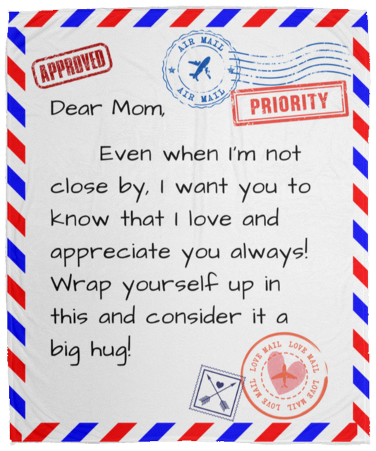 Dear Mom, (Air Mail) | Cozy Plush Fleece Blanket