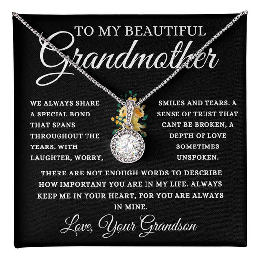 To My Beautiful Grandmother Love, Your Grandson | Eternal Hope Necklace
