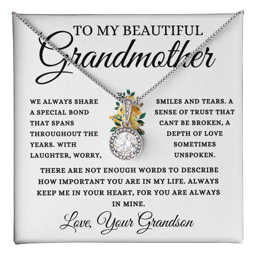To My Beautiful Grandmother Love, Your Grandson | Eternal Hope Necklace
