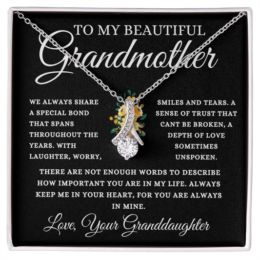 To My Beautiful Grandmother Love, Your Granddaughter | Alluring Beauty Necklace