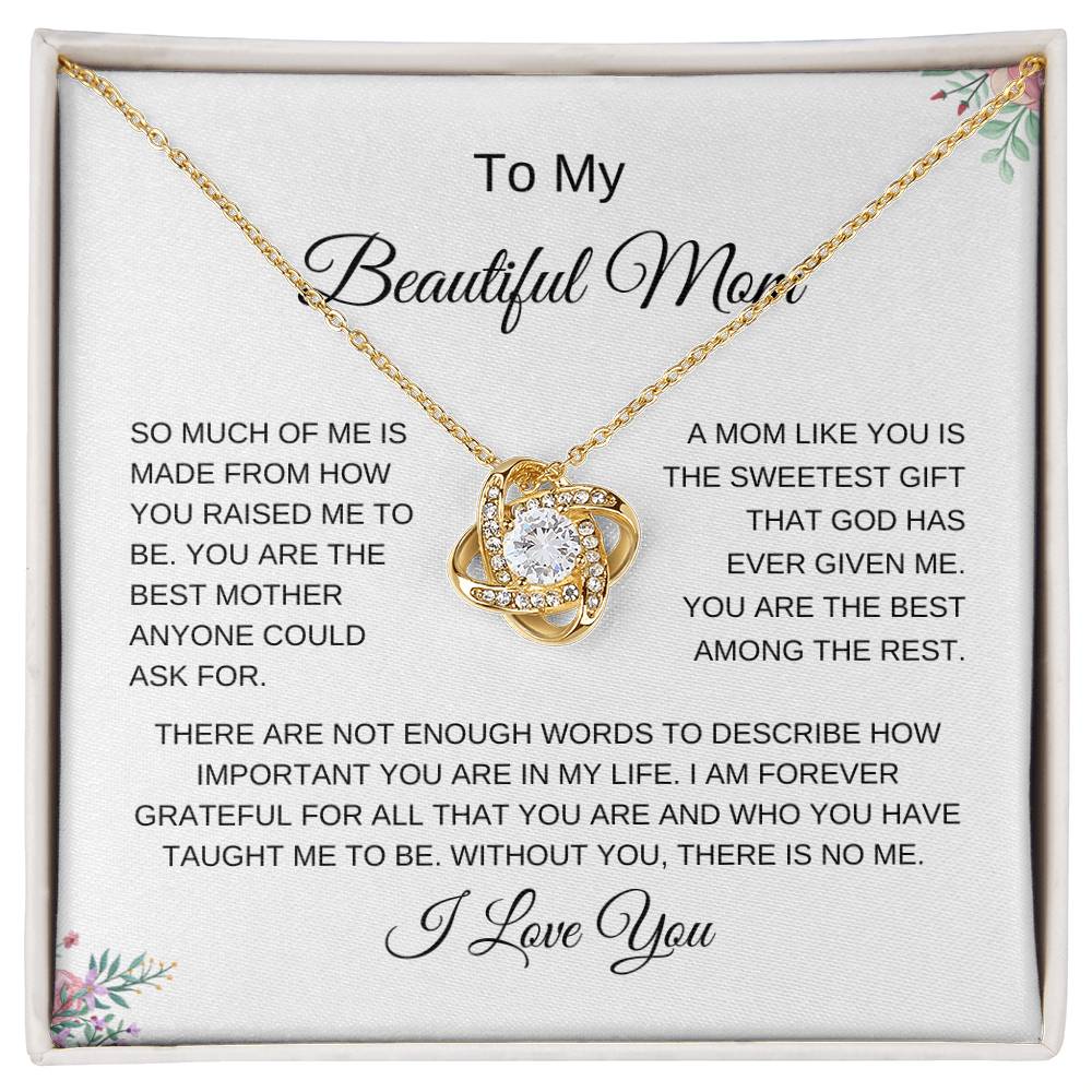 To My Beautiful Mom | Love Knot Necklace