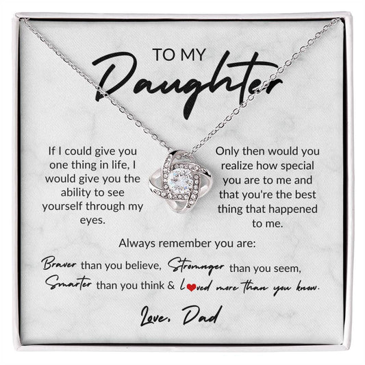 To My Daughter, Love Dad | Love Knot Necklace