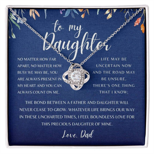 To My Daughter, Love Dad | Love Knot Necklace