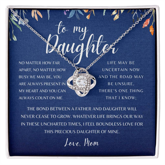To My Daughter, Love Mom | Love Knot Necklace