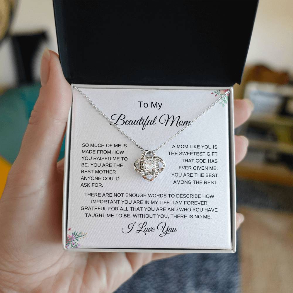 To My Beautiful Mom | Love Knot Necklace