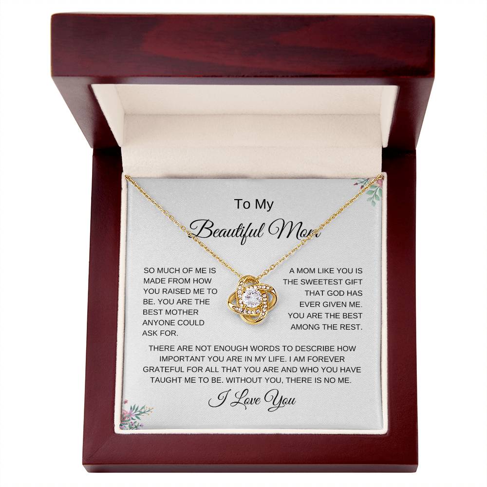To My Beautiful Mom | Love Knot Necklace