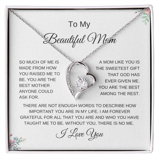 To My Beautiful Mom | Forever Love Necklace