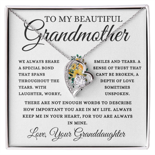 To My Beautiful Grandmother Love, Your Granddaughter | Forever Love Necklace