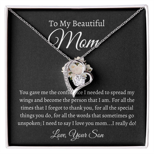 To My Beautiful Mom, Love Your Son | Forever Love Necklace