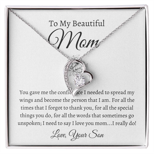 To My Beautiful Mom, Love Your Son | Forever Love Necklace
